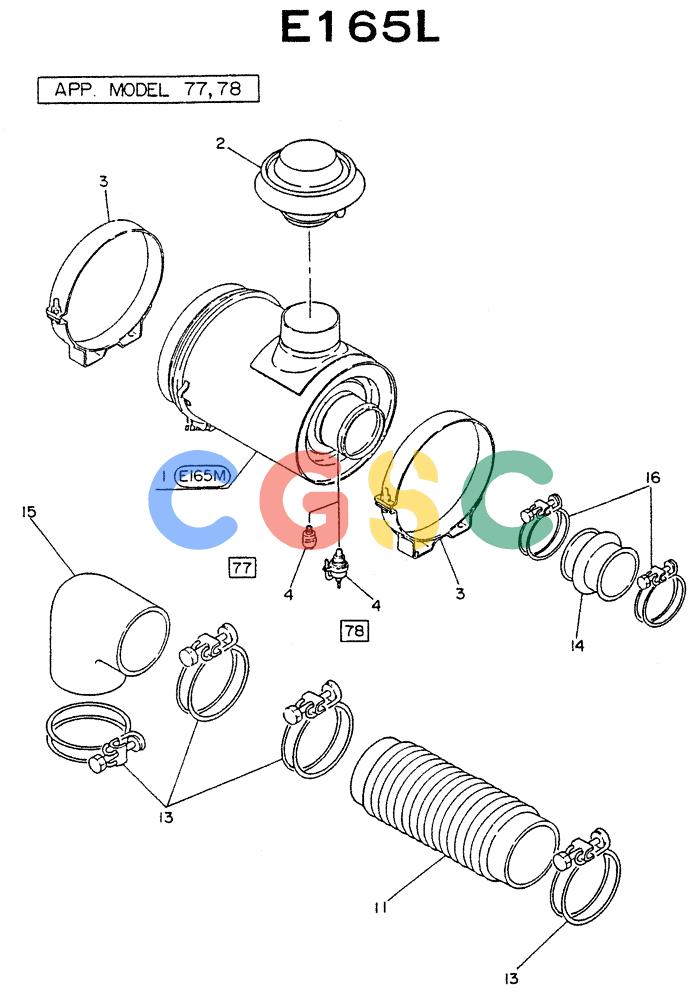 神钢零件查询(NE6(T)04) - NISSAN DIESEL ENGINE (1/86-12/98) (05-12[02]) - CLEANER AIR (FITTING PARTS) "OEA PARTS" Kobelco
