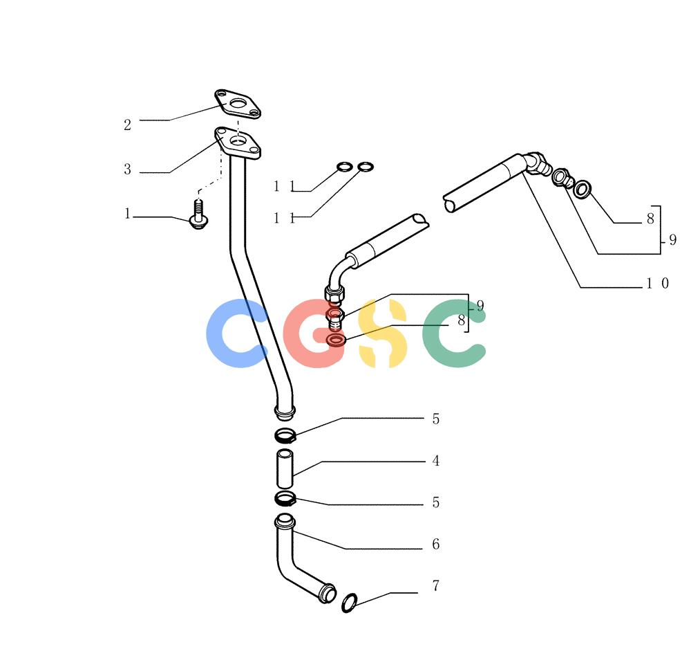 纽荷兰零件查询(DC150.B) - CRAWLER DOZER TIER 2 (3/03-) (0.241[01]) - TURBOCHARGER - PIPING New Holland Constructuion