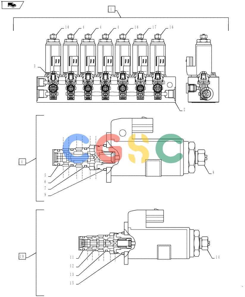 神钢零件查询(ED160 BLADE) - HYDRAULIC EXCAVATOR - ASN LH02-01501 (9/12-12/13) (35.357.AG[01]) - SOLENOID VALVE, ASSY Kobelco