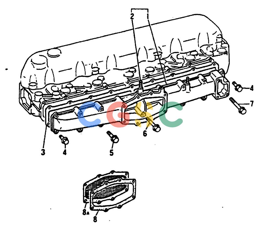 神钢零件查询(MD240C) - EXCAVATOR BTW LLU0301 - LLU0600 (1/80-12/06) (17-014) - INLET MANIFOLD - 020-430B Kobelco