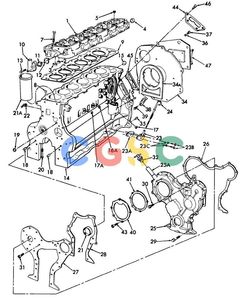 纽荷兰零件查询(H48) - RICHIER EXCAVATOR (1/74-12/84) (06B01) - CYLINDER BLOCK, HEAD & RELATED PARTS New Holland Constructuion