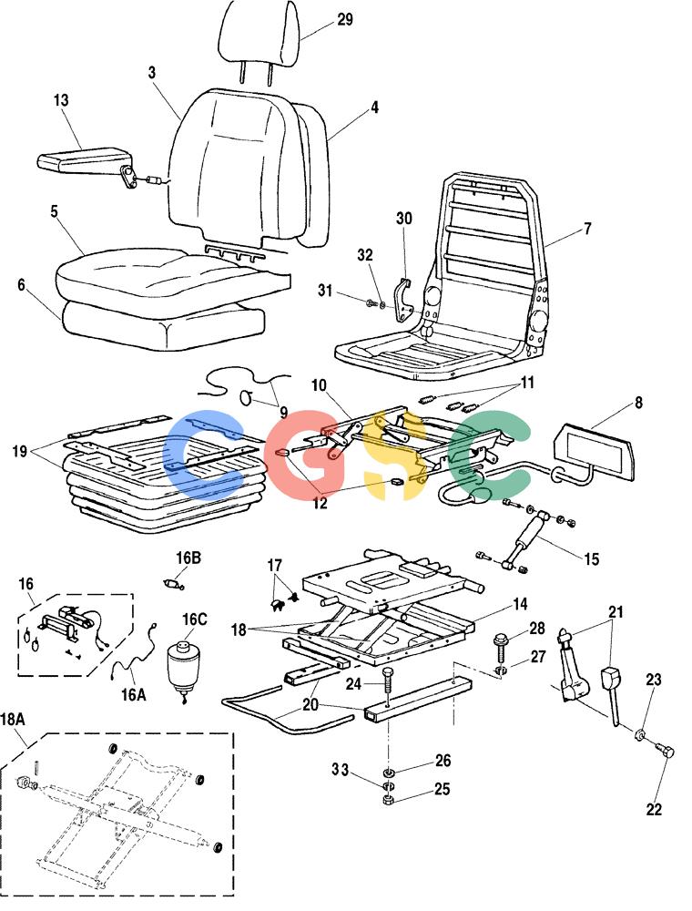 纽荷兰零件查询(E805) - CRAWLER EXCAVATOR TIER 3 (7/06-) (09-030-00[01]) - OPERATORS COMPARTMENT - SEAT PNEUMATIC New Holland Constructuion
