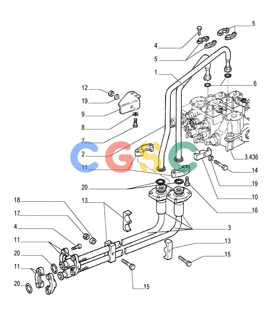 纽荷兰零件查询(FD175) - CRAWLER DOZER (N.A. VERSION)(S/N 061640 & AFTER) (1/93-) (3.440[01]) - LIFT CYLINDERS PIPING New Holland Constructuion