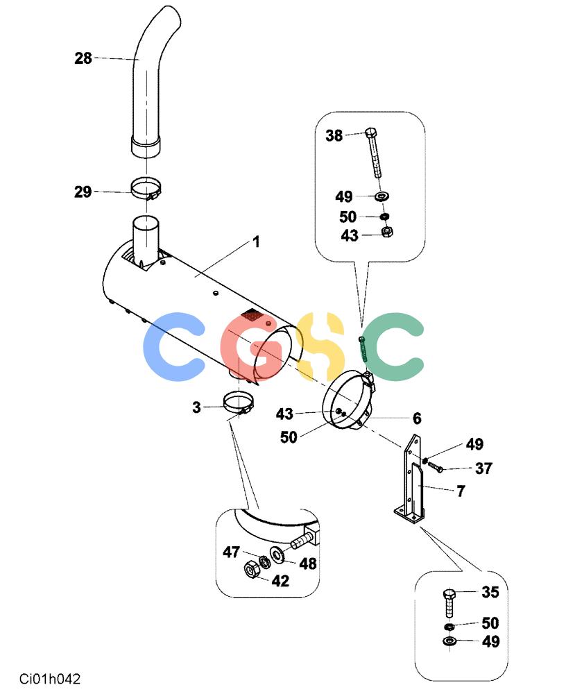 纽荷兰零件查询(CV2500) - VIBRATORY ROLLER (02-005-00[01]) - EXHAUST - ENGINE New Holland Constructuion