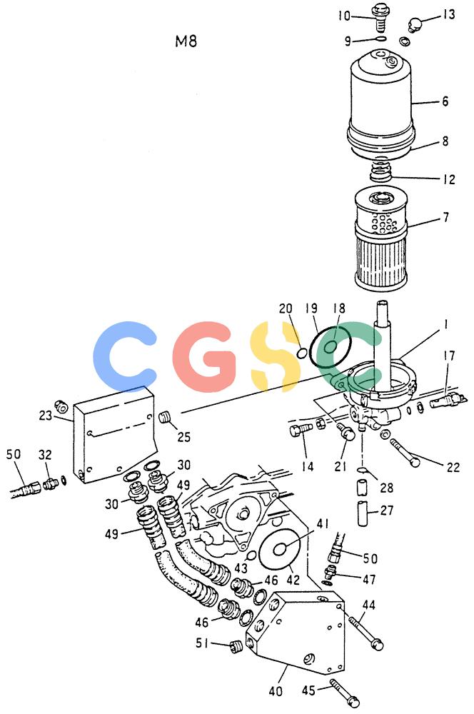 神钢零件查询(6D15) - MITSUBISHI DIESEL ENGINES - K907D & K907LC EXCAVATORS (1/86-12/06) (02-007[03]) - OIL FILTER Kobelco