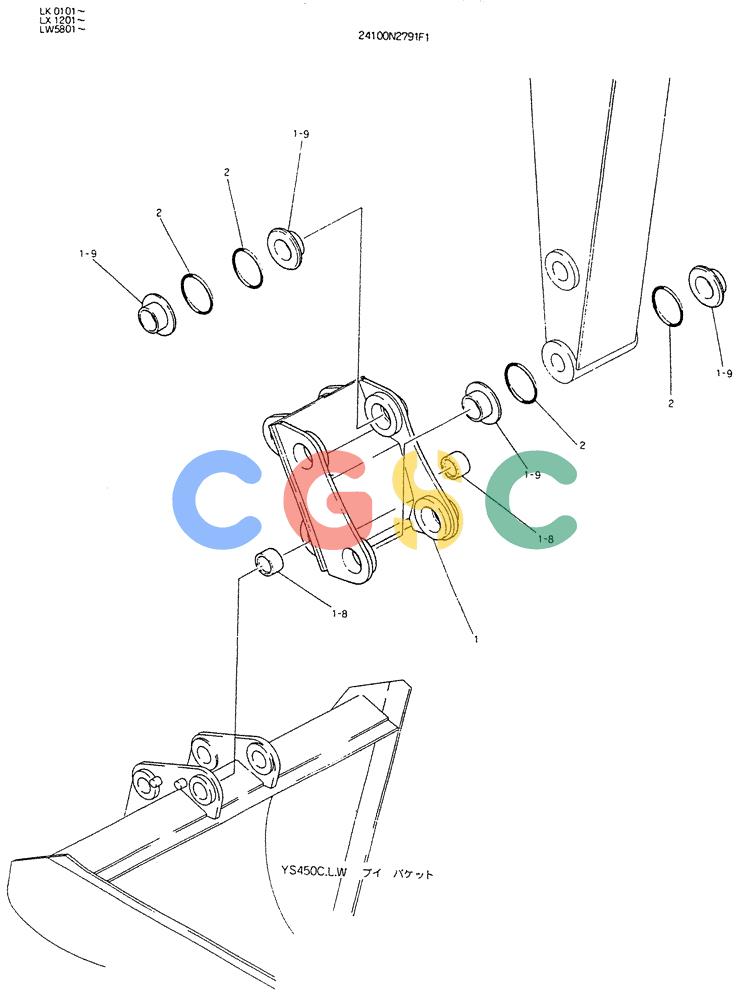神钢零件查询(K904DL) - EXCAVATOR ASN LX1201 (1/84-12/03) (09-023) - ADAPTER ASSY Kobelco