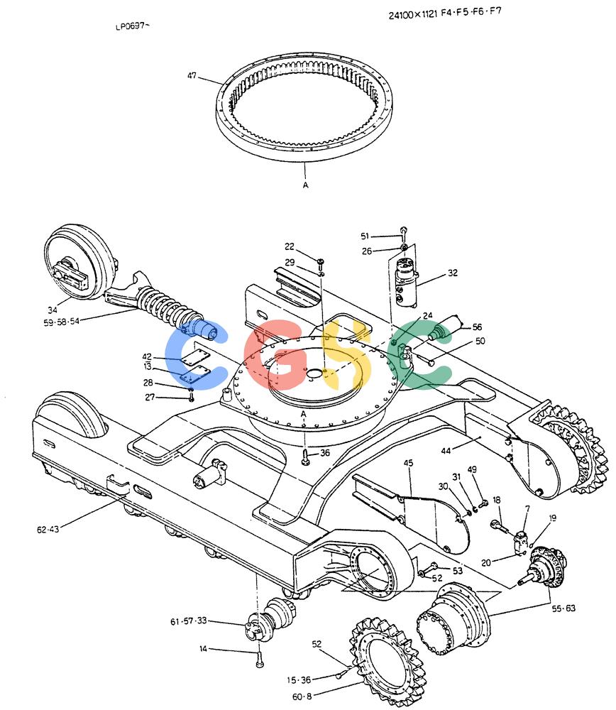 神钢零件查询(K905LC) - EXCAVATOR BTW YP0115 - YP0301 (1/85-12/03) (05-002) - INSTAL LOW (24100X1121F4) Kobelco