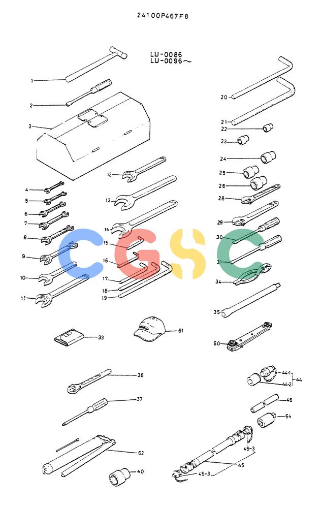 神钢零件查询(K935) - EXCAVATOR SUPPLEMENT ASN LU00154 (1/76-12/03) (09-026) - TOOL ASSY (FOR NORTH AMERICA ENGLAND) Kobelco
