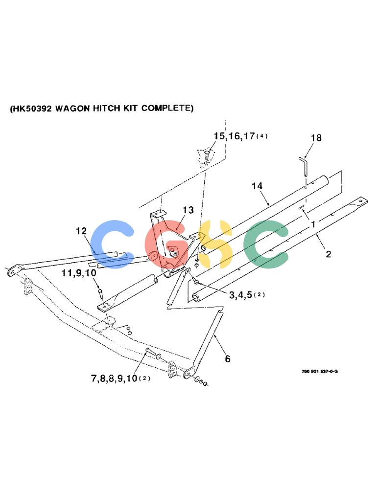 凯斯零件查询(8530) - CASE IH RECTANGULAR BALER (1/88-12/99) (9-26) - WAGON HITCH KIT, (HK50392 WAGON HITCH KIT COMPLETE) Case Agriculture