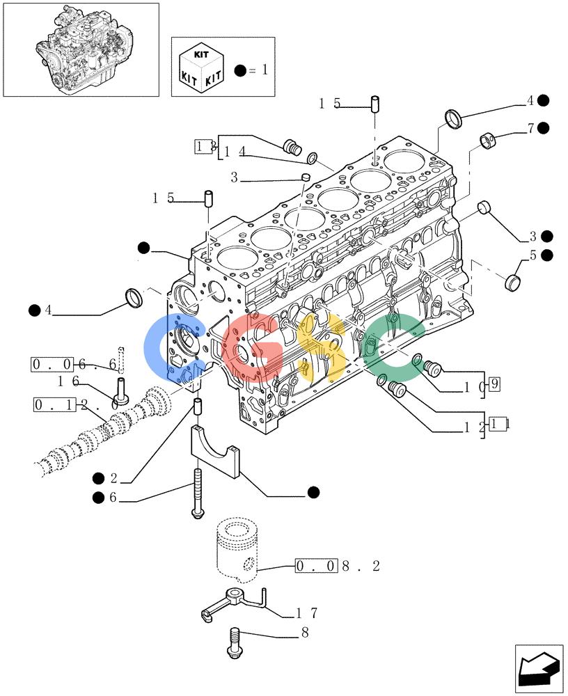 神钢零件查询(F4GE9684B J601) - ENGINE 504124794 - 920019901 (1/08-12/10) (0.04.0[01]) - CRANKCASE (504057569) Kobelco