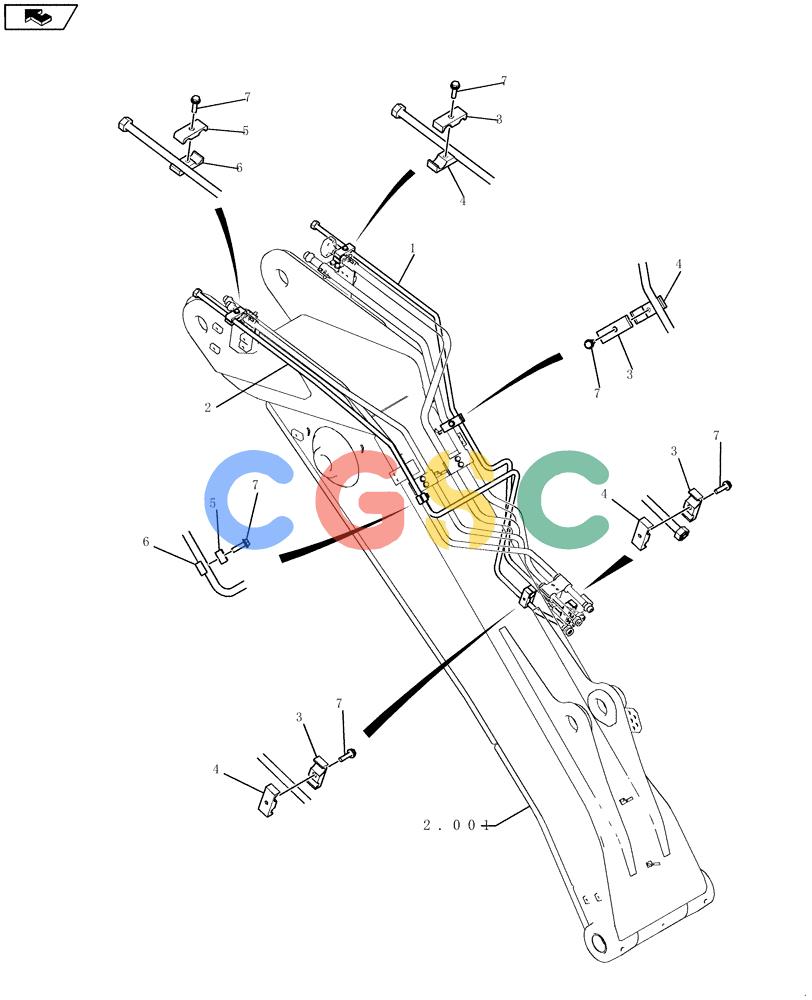 纽荷兰零件查询(E235BSR) - CRAWLER EXCAVATOR (5/07-) (2.031[03]) - BOOM PIPING - 2-PIECE BOOM New Holland Constructuion