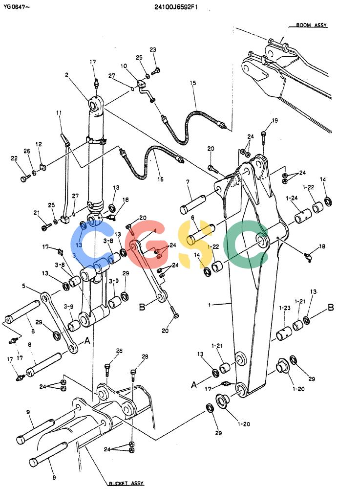 神钢零件查询(MD180LC) - EXCAVATOR ASN YG0647 (1/80-12/06) (09-001) - ARM ASSY, 2.2M Kobelco