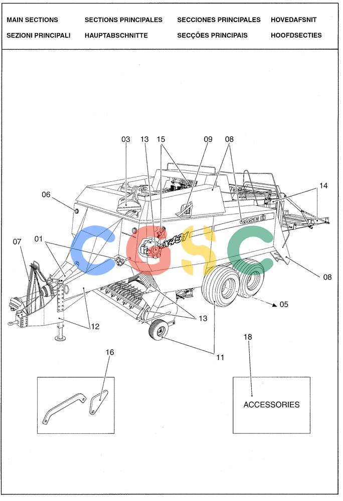 凯斯零件查询(LBX431S) - BIG RECTANGULAR BALER (6/01-12/03) (0.0016[01]) - MAIN SECTIONS Case Agriculture