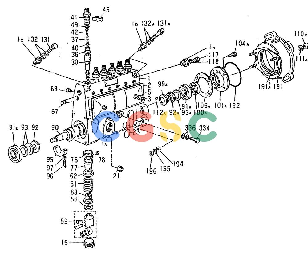 神钢零件查询(6D16-T) - MITSUBISHI DIESEL ENGINE - K909LC & MD240BLC (1/87-12/06) (03-005) - INJECTION PUMP (INNER PARTS) Kobelco