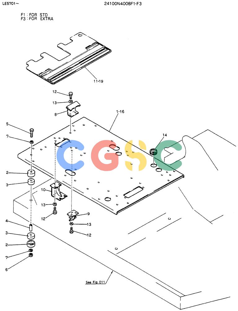 神钢零件查询(K903C) - EXCAVATOR ASN LE5701 (1/87-12/03) (01-008) - PLATE ASSY, FLOOR, P/N 24100N4008F1, F3 Kobelco