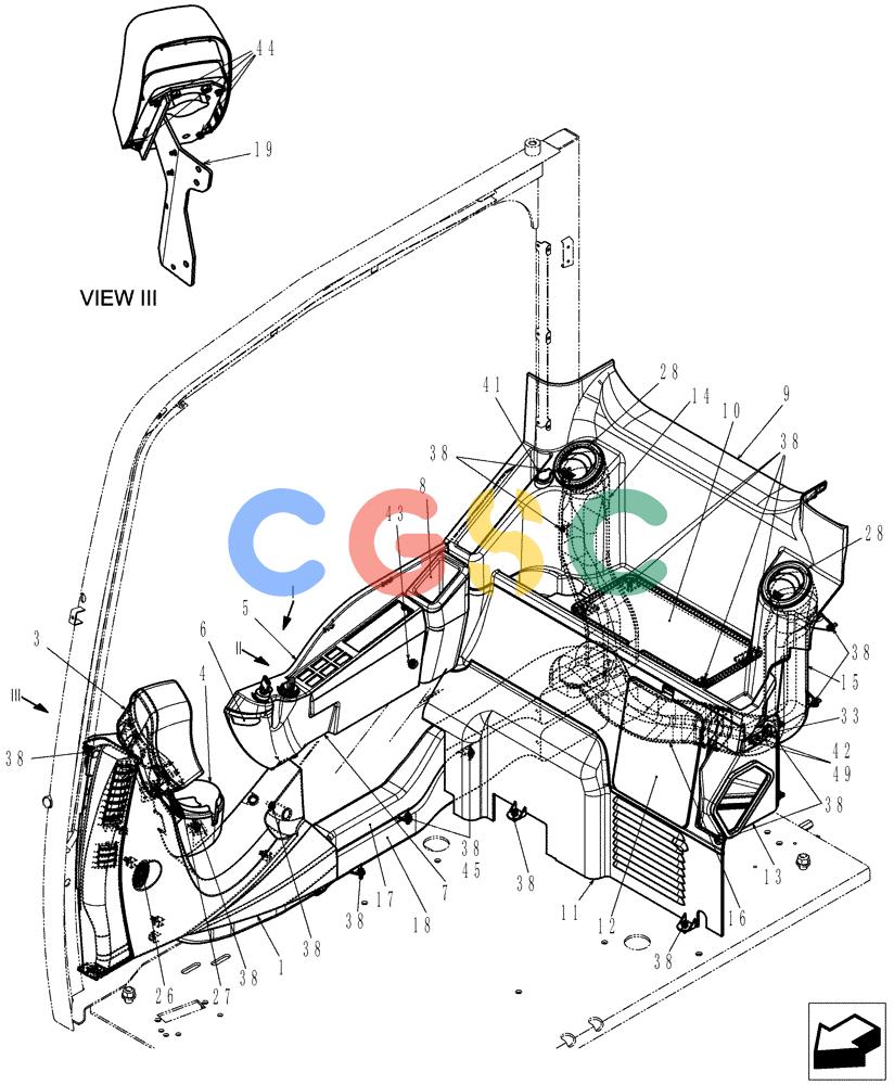 纽荷兰零件查询(E215B) - CRAWLER EXCAVATOR - TIER 3 (ROPS CAB) ASN NBDA21800 (6/13-) (01-074[01]) - PANEL ASSY, INSTRUMENT New Holland Constructuion