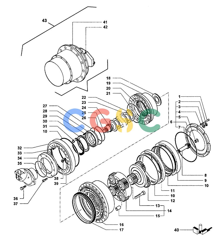 纽荷兰零件查询(DC100) - CRAWLER DOZER (N.A. VERSION) (4/00-) (2.329[01C]) - TRAVEL REDUCTION UNITS DC100 New Holland Constructuion