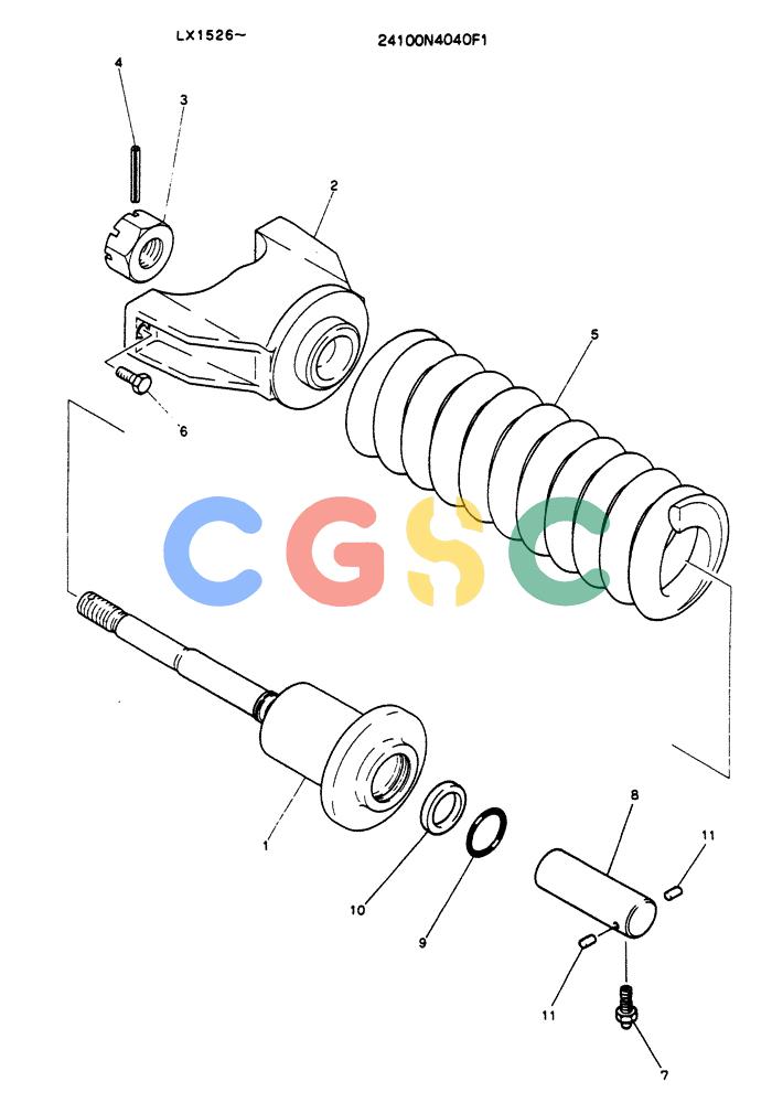 神钢零件查询(K904L) - MARK II EXCAVATOR ASN LX1526 (1/88-12/03) (06-010) - SPRING ASSY, TRACK, P/N24100N4040F1 Kobelco