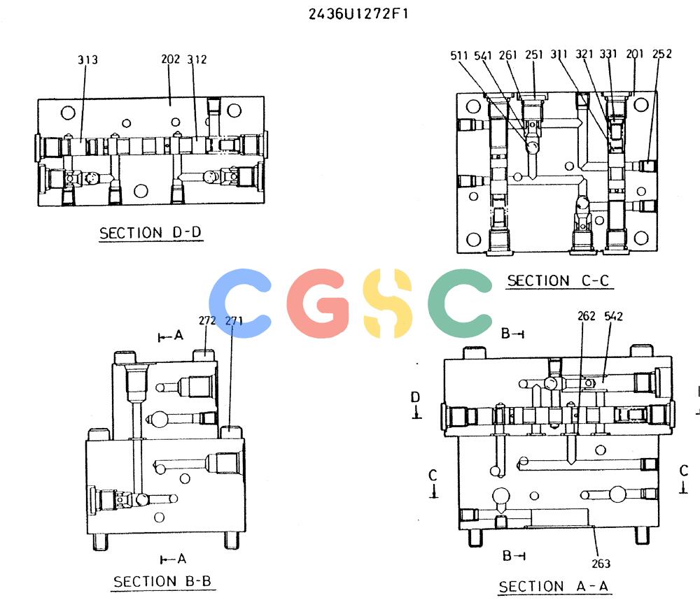 神钢零件查询(MD300LC) - EXCAVATOR BTW YC0101 - YC0300 (1/80-12/06) (08-054) - VALVE ASSY Kobelco
