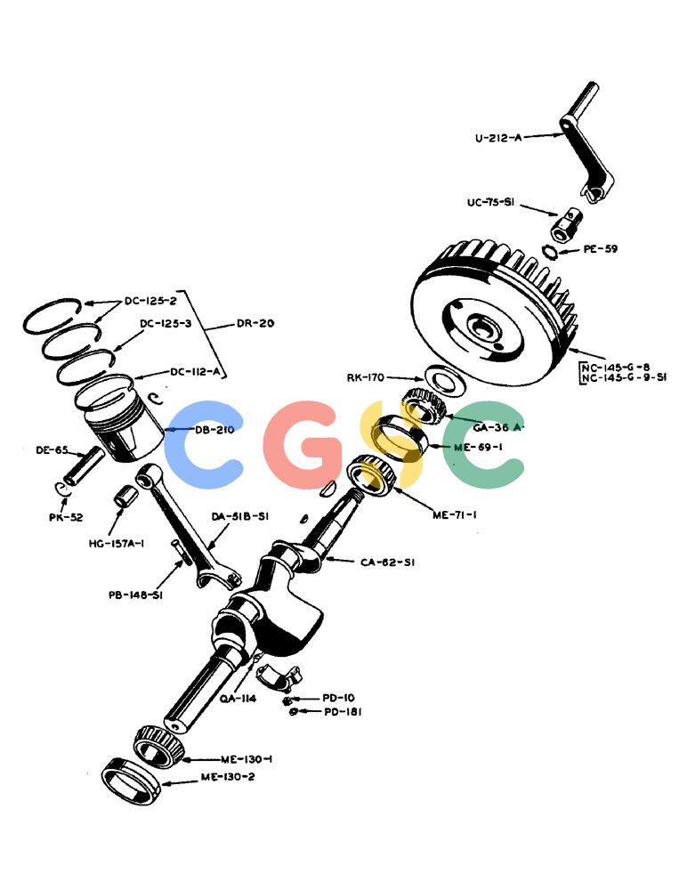 凯斯零件查询(130) - CASE TWINE TIE RECTANGULAR BALER (1/55-12/72) (42) - CRANKCASE, PISTON AND CONNECTING ROD Case Agriculture