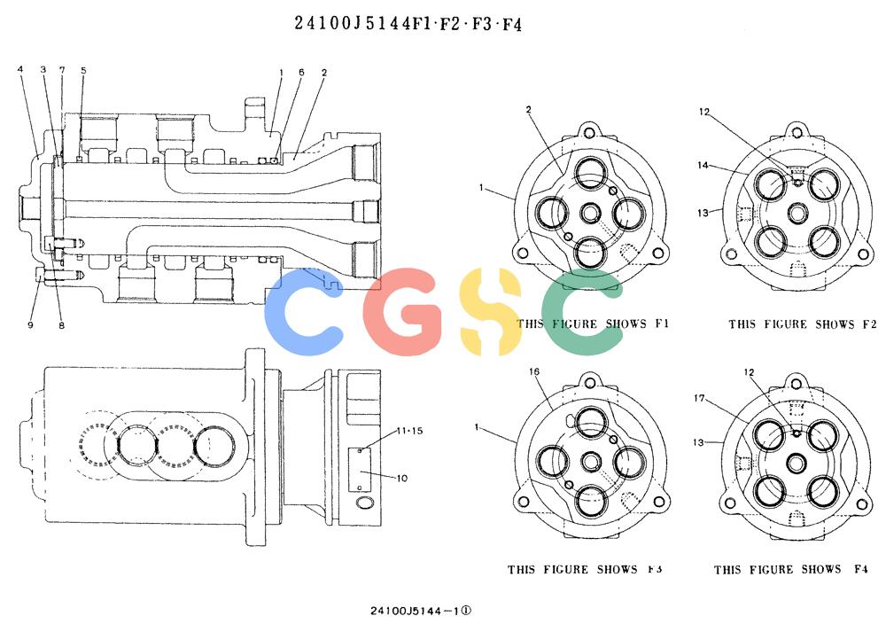 神钢零件查询(K907LC) - MARK II EXCAVATOR BTW YQU0001 - YQU0400 (1/87-12/03) (11-030) - JOINT ASSY, SWIVEL Kobelco