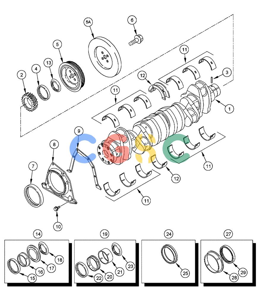 凯斯零件查询(FLX3300B) - FLOATER - 2002 (9/02-10/03) (02-040) - CRANKSHAFT Case Agriculture
