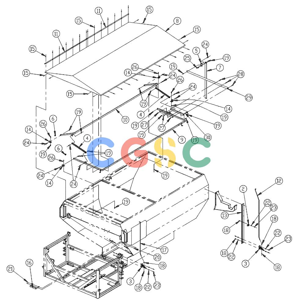 凯斯零件查询(437) - FLEX-AIR APPLICATOR (5/98-2/99) (14-002) - FLIP-TOP GROUP, MID Case Agriculture