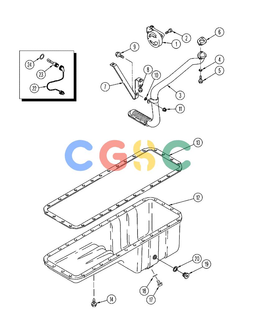 凯斯零件查询(FLX3300B) - FLOATER - 2002 (9/02-10/03) (02-033) - OIL PUMP AND OIL PAN Case Agriculture