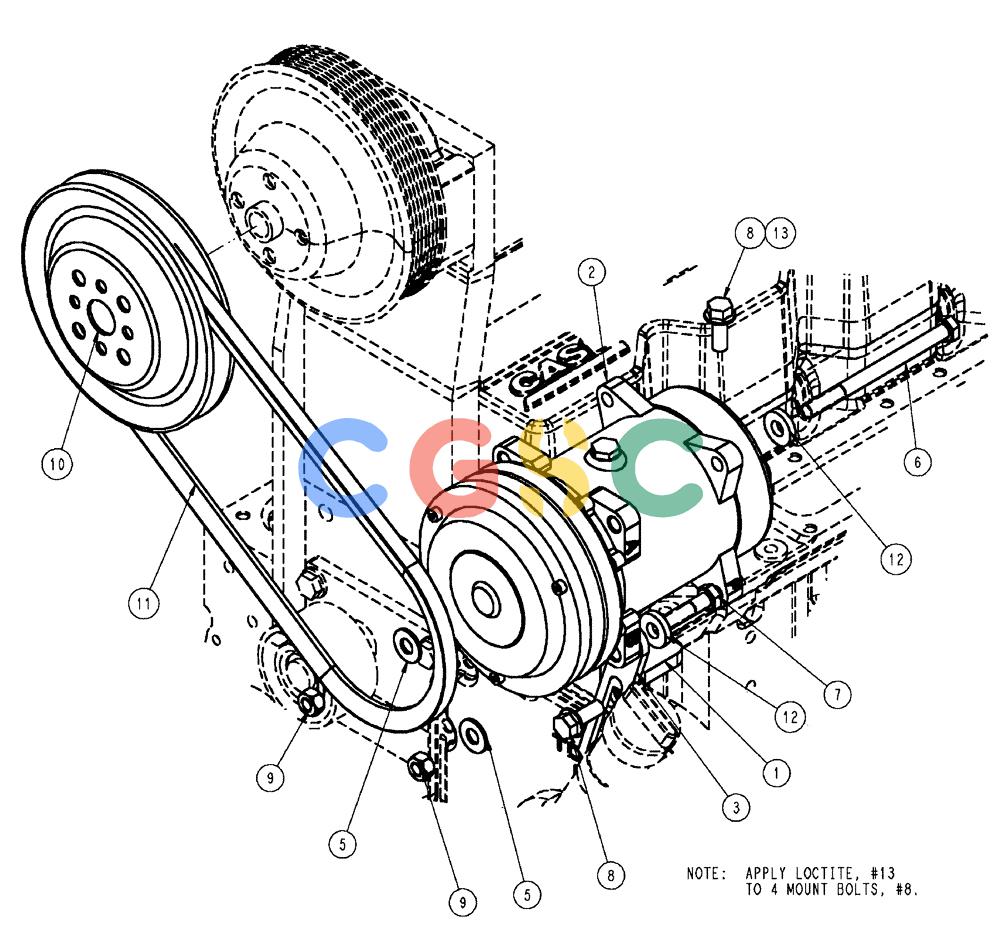 凯斯零件查询(FLX3510) - FLOATER (8/04-8/06) (02-026) - A/C COMPRESSOR GROUP Case Agriculture