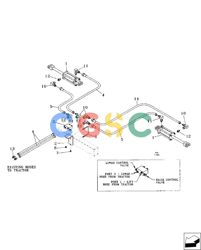 凯斯零件查询(ROW MARKERS) - FOR TOOLBAR APPLICATIONS - DMI (1/94-12/06) (35.100.04[02]) - HYDRAULICS - ROW MARKER (4300) Case Agriculture