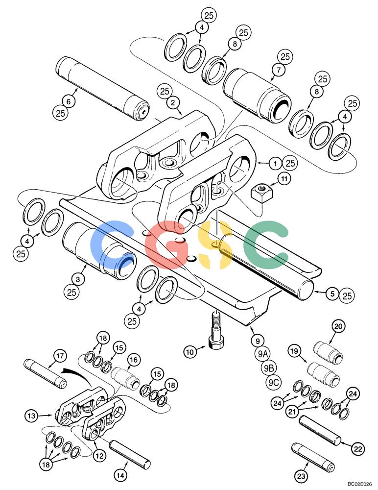 纽荷兰零件查询(D85) - CRAWLER DOZER - NA (1/06-) (05-09) - TRACK CHAIN, SEALED New Holland Constructuion
