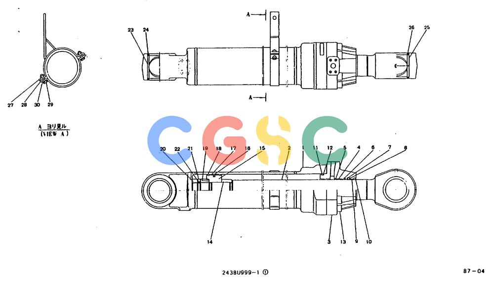 神钢零件查询(MD240BLC) - EXCAVATOR BTW LLU0001 - LLU0300 (1/80-12/06) (11-026) - CYLINDER ASSY (BOOM) 2438U999F1 Kobelco