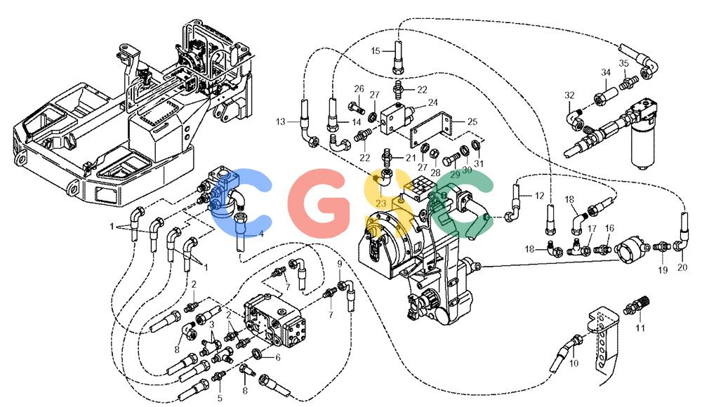 纽荷兰零件查询(AD300) - ARTICULATED DUMP TRUCK (1/01-) (3.413/3[11A]) - POWER STEERING - HYDRAULIC SYSTEM New Holland Constructuion