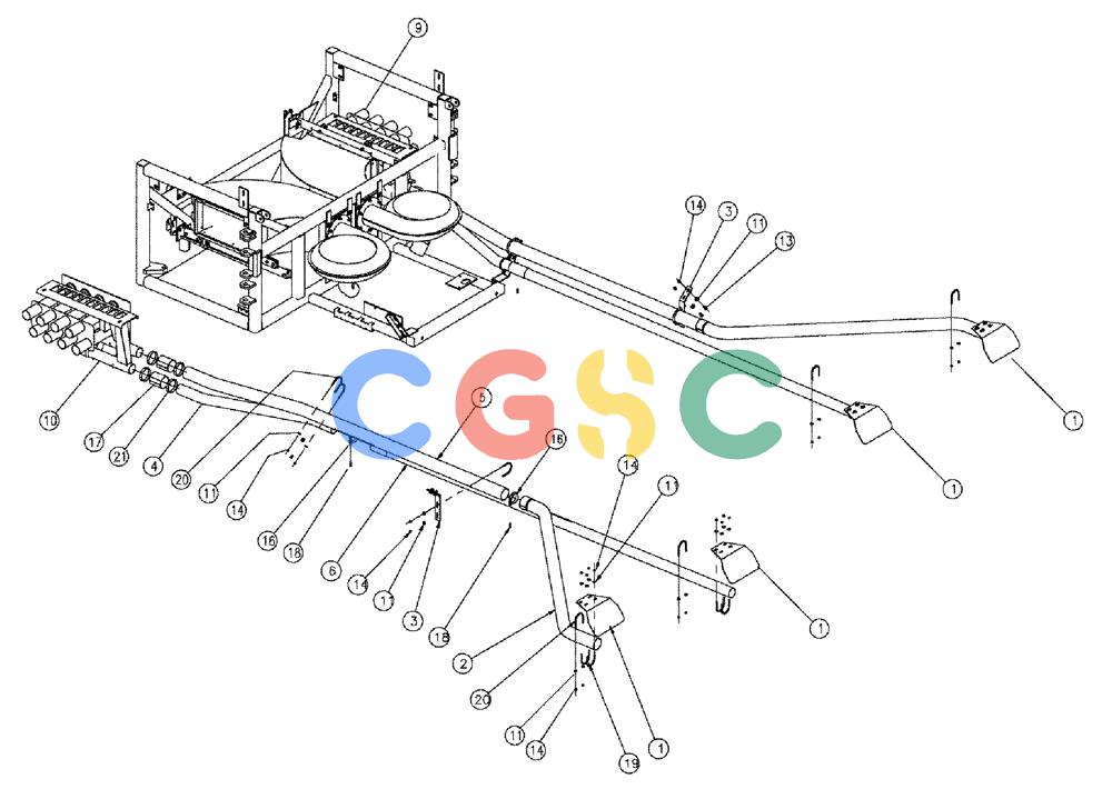 凯斯零件查询(810) - FLEX-AIR APPLICATOR - 2009 (9/09-12/11) (04-021) - TUBES GROUP, MID, 2.5", 70' Case Agriculture