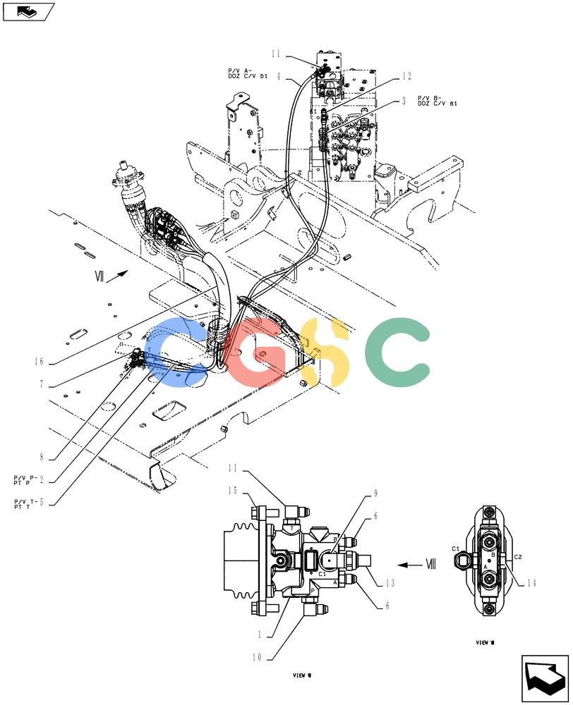 纽荷兰零件查询(E135BSRLC) - CRAWLER EXCAVATOR ASN YH06-08001 (01-036[00]) - CONTROL LINES, REMOTE New Holland Constructuion