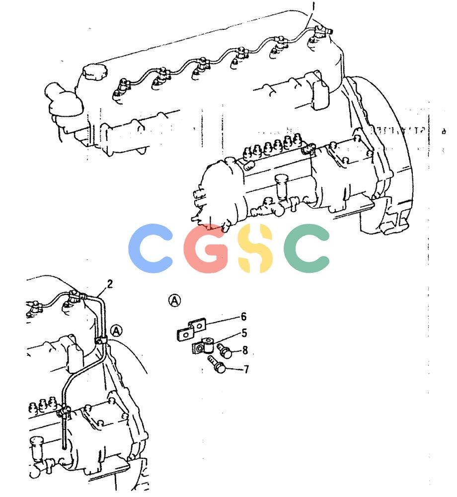 神钢零件查询(6D16-T) - MITSUBISHI DIESEL ENGINE - K909LC & MD240BLC (1/87-12/06) (03-025) - FUEL RETURN SYSTEM Kobelco