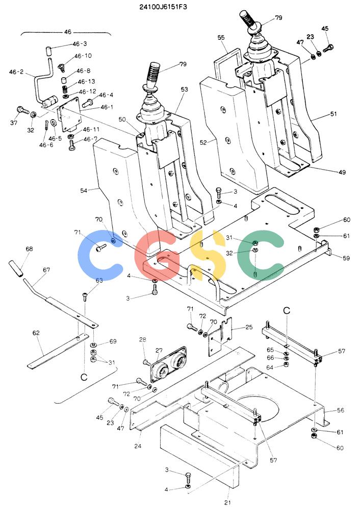 神钢零件查询(K904EL) - EXCAVATOR ASN LX1401 (1/86-12/03) (03-002[02]) - CONTROL ASSY, (WRIST CONTROL) Kobelco