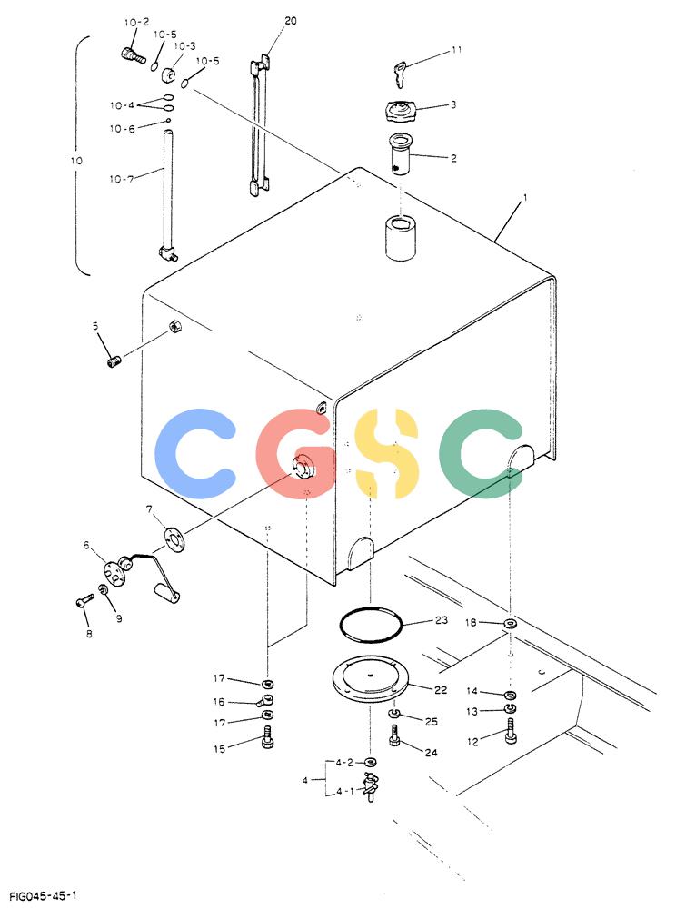 神钢零件查询(K912LC) - MARK II EXCAVATOR ASN YC-0301 (1/88-12/03) (01-009) - TANK ASSY, FUEL (24100N5296F1) Kobelco