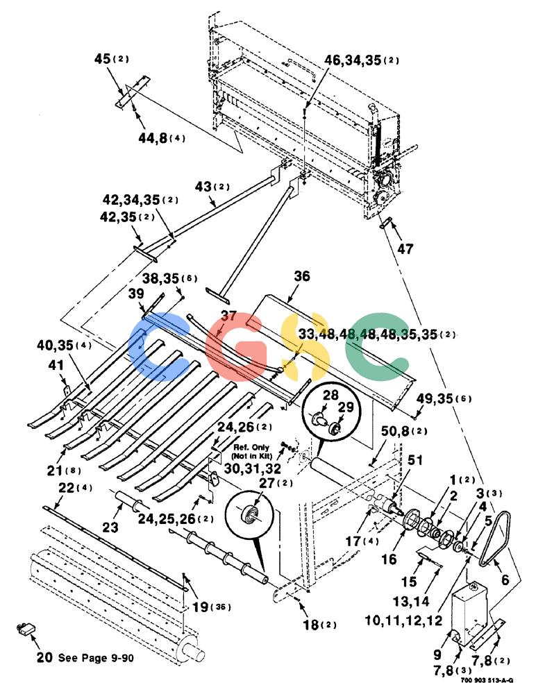 凯斯零件查询(8465) - CASE IH AUTO ROUND BALER (1/91-12/97) (9-54) - MESH WRAP KIT, SHIELDS AND SLIDE ASSEMBLIES, SERIAL NUMBER CFH0073203 THROUGH CFH0073271 Case Agriculture