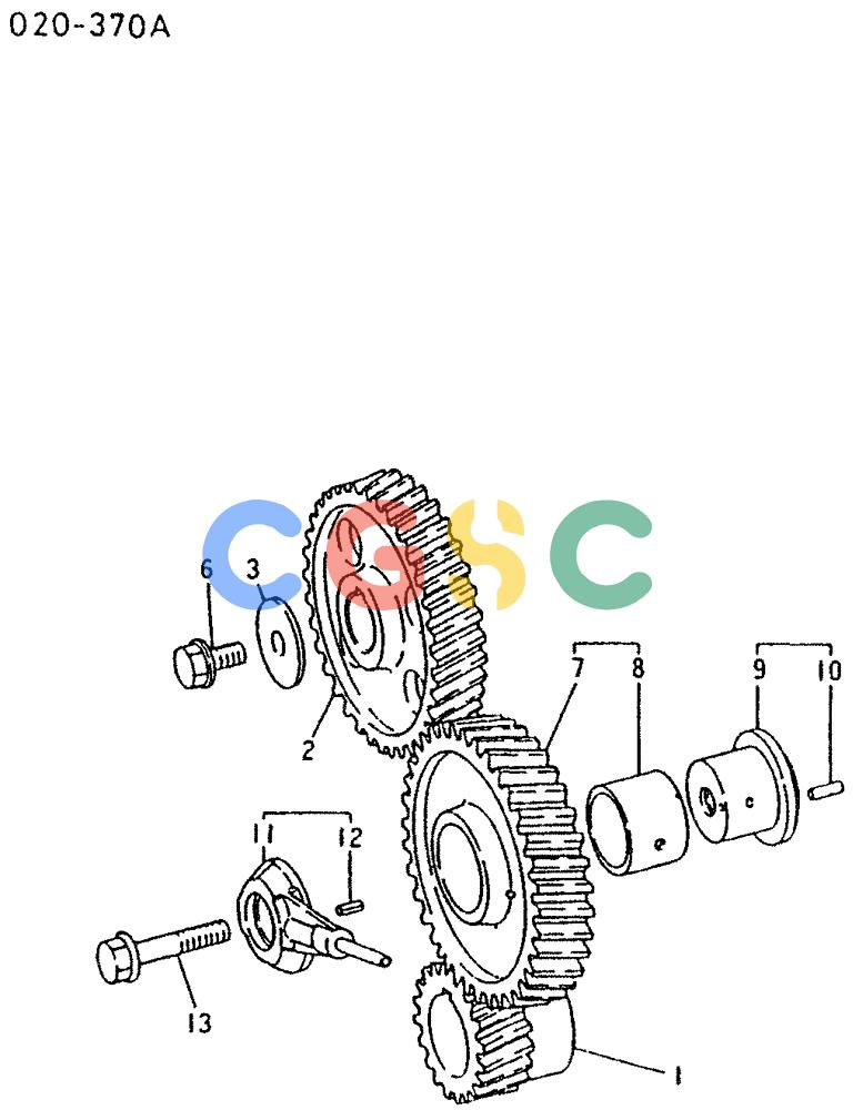 神钢零件查询(K907LC) - MARK II EXCAVATOR BTW YQU0001 - YQU0400 (1/87-12/03) (12-013) - TIMING GEAR Kobelco