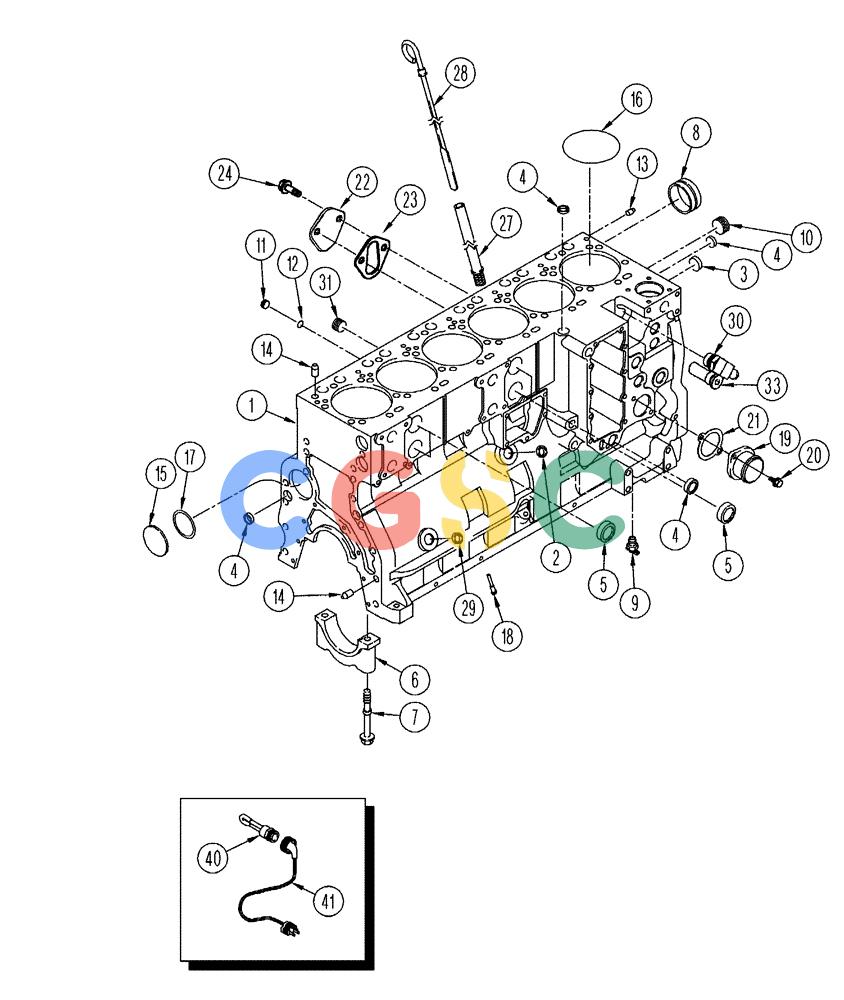 凯斯零件查询(FLX3300B) - FLOATER - 2002 (9/02-10/03) (02-039) - ENGINE - CYLINDER BLOCK Case Agriculture