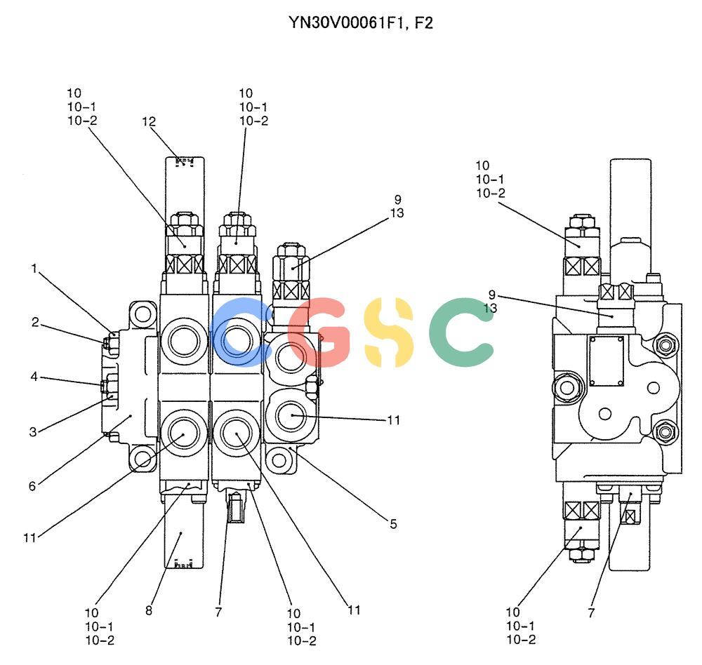 纽荷兰零件查询(E235SRLC) - CRAWLER EXCAVATOR BTW YU04-00837 - YU04-01417 (07-030) - VALVE ASSY, CONTROL (2-PIECE BOOM) New Holland Constructuion