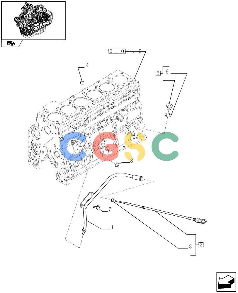 神钢零件查询(F4GE9684R J600) - ENGINE - 504115847 - 84459738 (1/08-12/12) (0.27.0) - ENGINE OIL DIPSTICK (504183055 - 504088054) Kobelco
