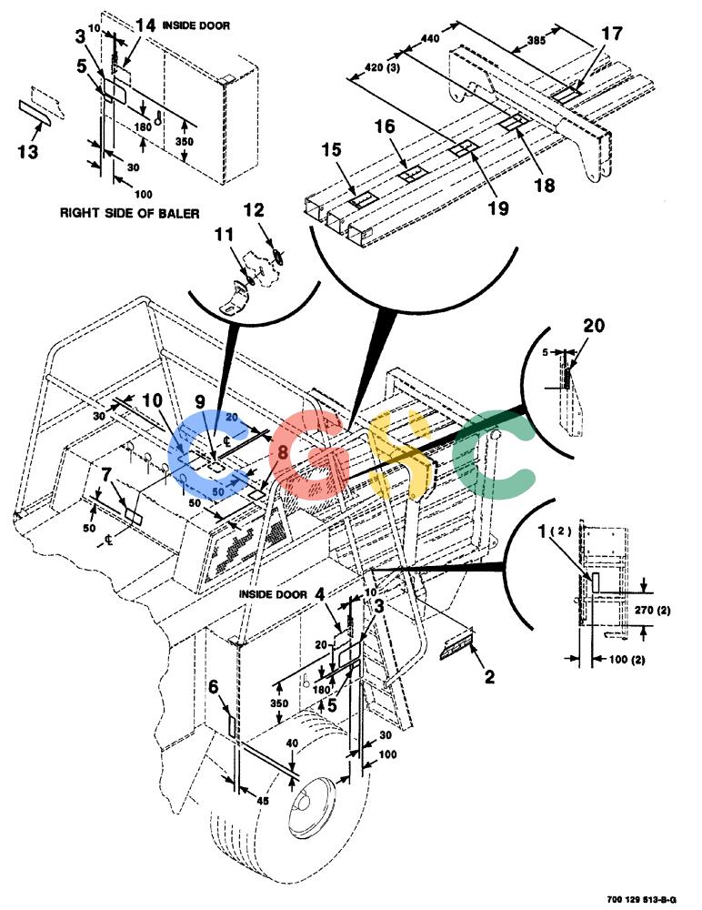 凯斯零件查询(8575) - CASE IH MID-SIZE RECTANGULAR BALER (NORTH AMERICA) (1/95-12/00) (09-008) - OPERATIONAL DECALS AND LOCATION DIAGRAM-CONTINUED, S.N. CFH0113001 THRU CFH0163128 Case Agriculture