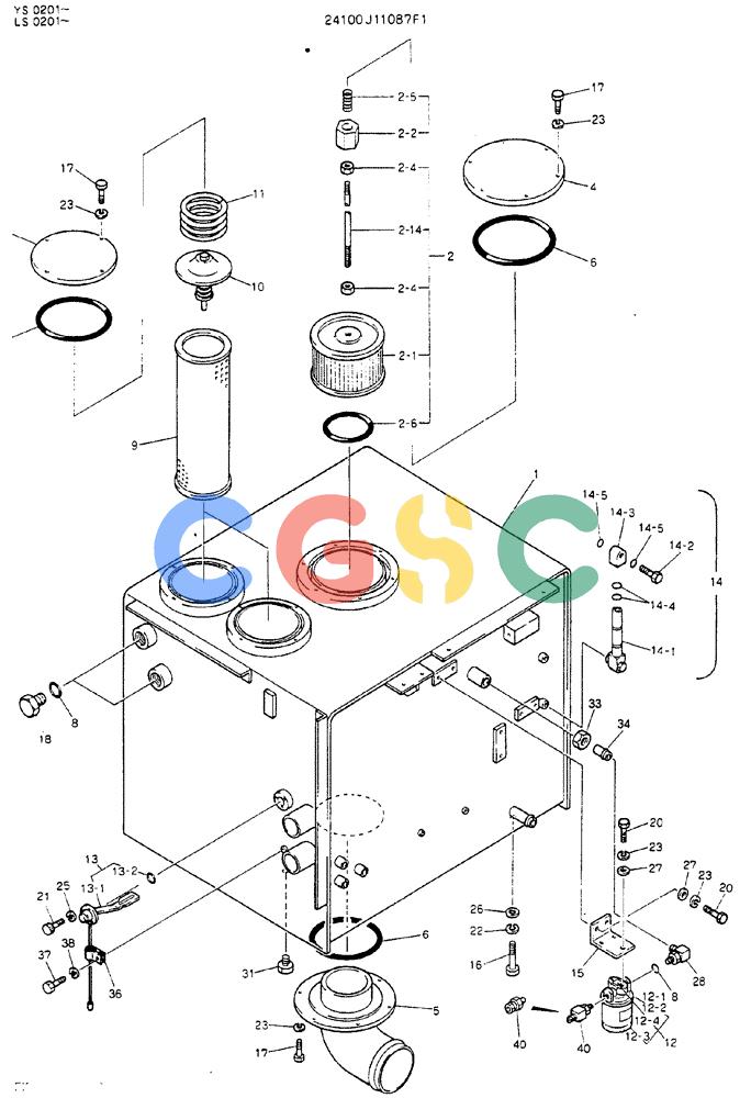 神钢零件查询(MD450BLC) - EXCAVATOR BTW TS0201 - TS0394 (1/80-12/06) (01-004) - TANK ASSY, HYDR Kobelco