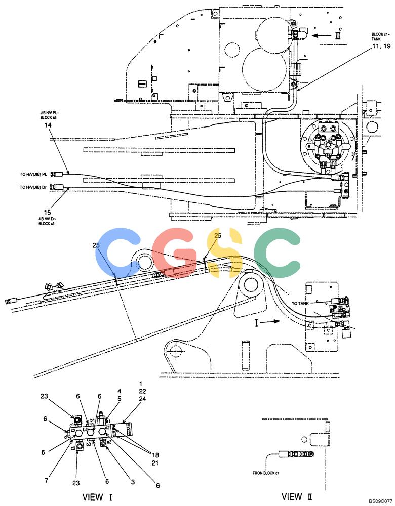 神钢零件查询(BOOM) - ATTACHMENT, (2-PIECE BOOM) SK135SR-1E, SK135SRLC-1E, SK135SRLC-1ES (11/01-12/10) (06-009[01]) - VALVE CONTROL LINES, (2-PIECE BOOM), (YY64H00045F1, YY64H00045F2 & YY64H00045F3), PAGE 1 OF 3 Kobelco