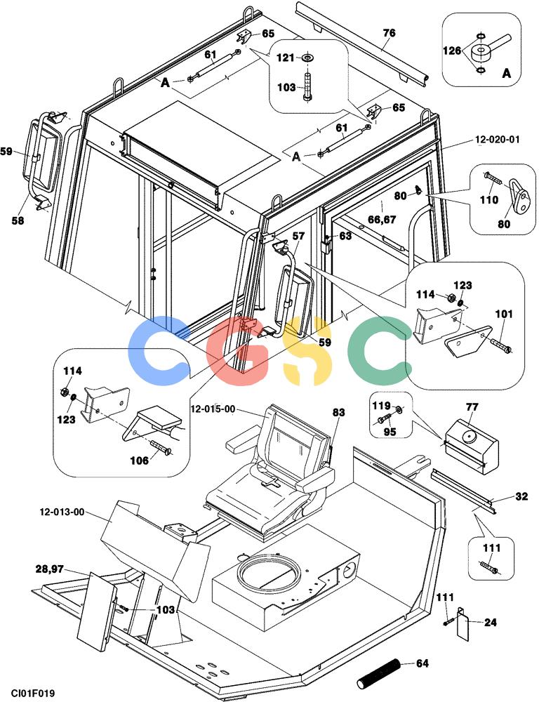 纽荷兰零件查询(CV900) - VIBRATORY ROLLER (9/01-) (12-015-00[01]) - OPERATORS COMPARTMENT New Holland Constructuion