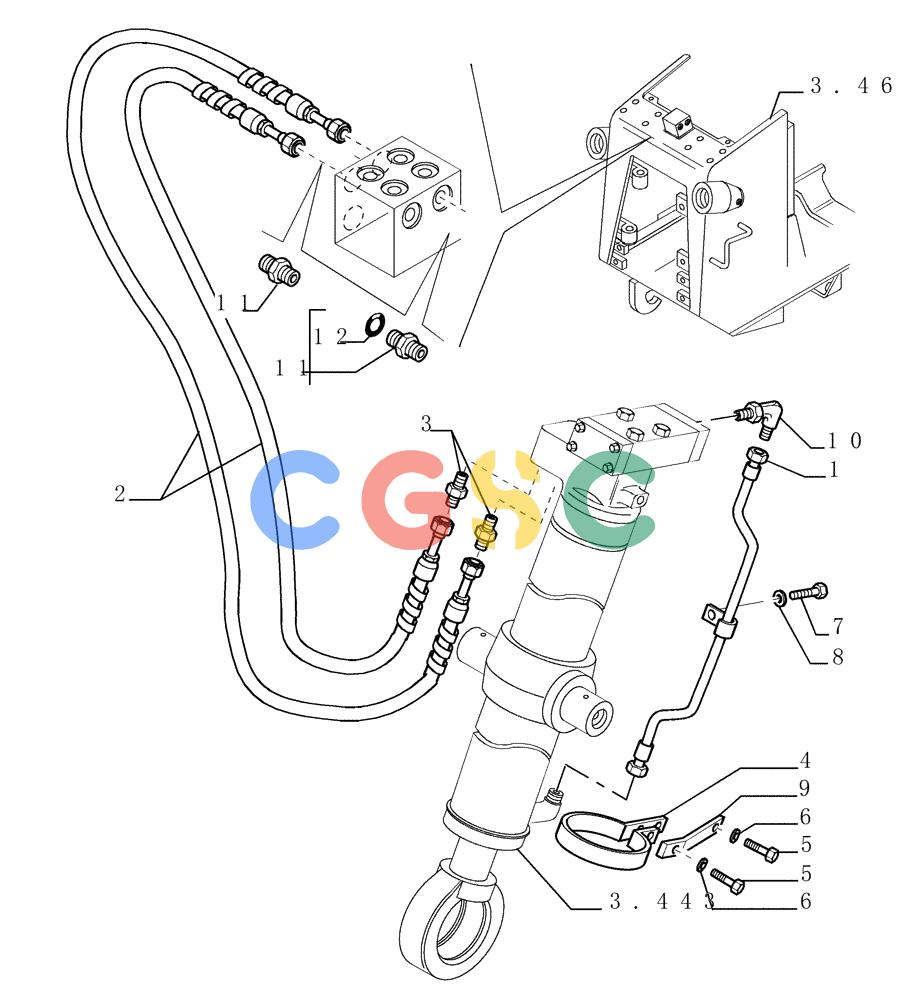纽荷兰零件查询(D150) - CRAWLER DOZER (1/05-) (3.440[01A]) - LIFT CYLINDERS PIPING - VERSION (04) New Holland Constructuion