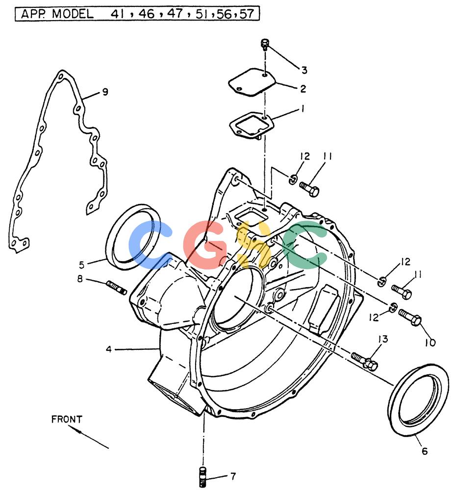 神钢零件查询(FD6T04) - NISSAN DIESEL ENGINE - LK500 (1/06-12/06) (01-010[01]) - HOUSING-FLYWHEEL Kobelco