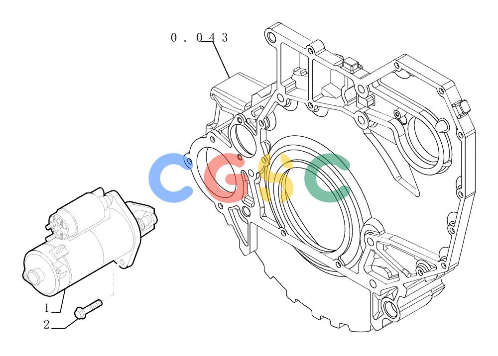 纽荷兰零件查询(E215B) - CRAWLER EXCAVATOR - TIER 3 (ROPS CAB) ASN NBDA21800 (6/13-) (08-034[00]) - STARTER MOTOR New Holland Constructuion